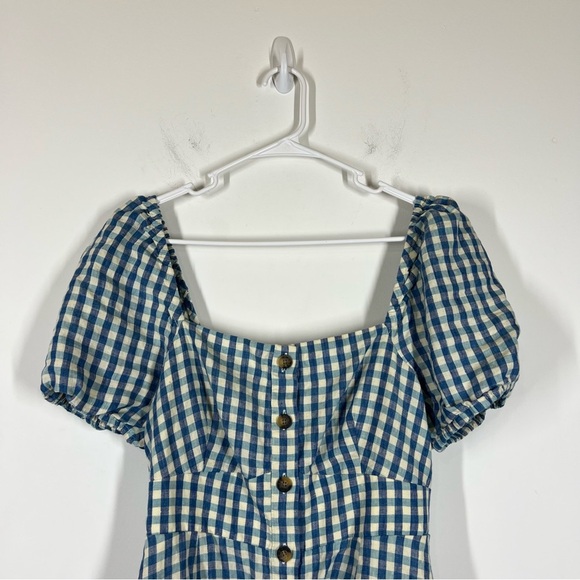 Boden Square Neck 100% Linen Midi Dress Size US 12 - Picture 4 of 11